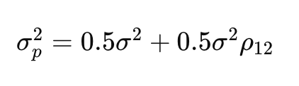 Portfolio's Standard Deviation of two similar Assets