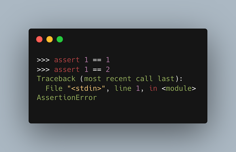 Python's assert statement